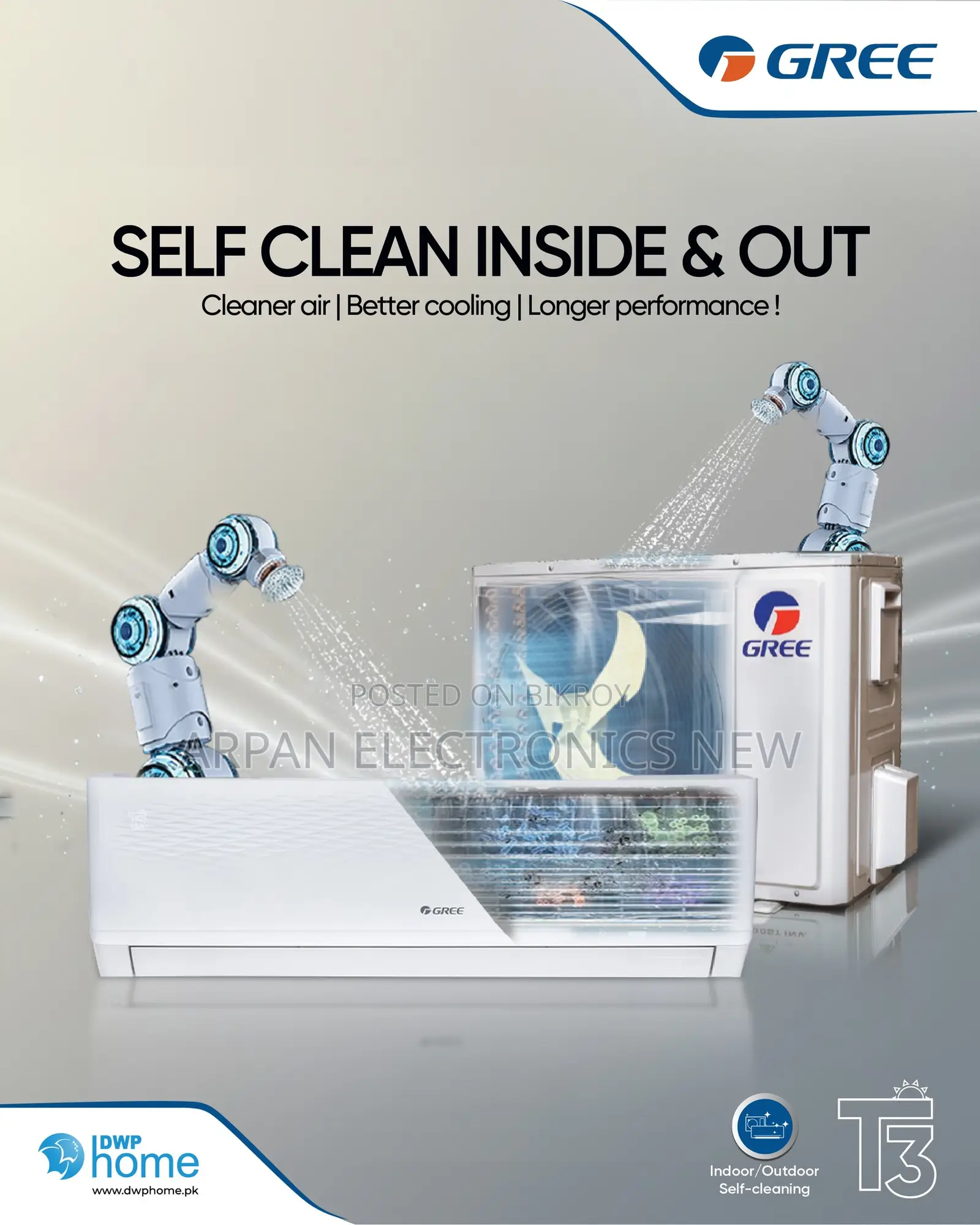 Gree Inverter AC 1.5 Ton Compressor: Rotary Refrigerant: R-32