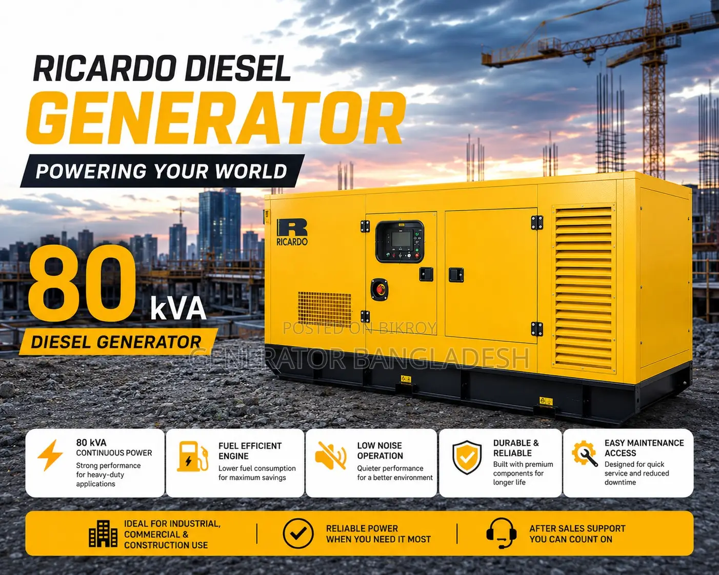 On Stock Now 80 Kva Ricardo Diesel Generator Best Price in Bangladesh