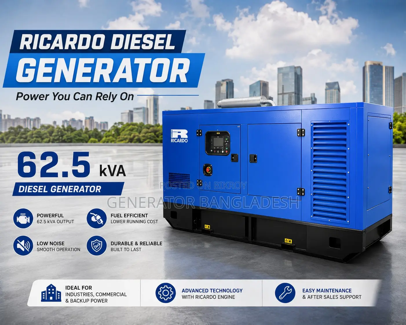 On Stock Now: 62.5 kVA Ricardo Diesel Generator at the Best Price in BD