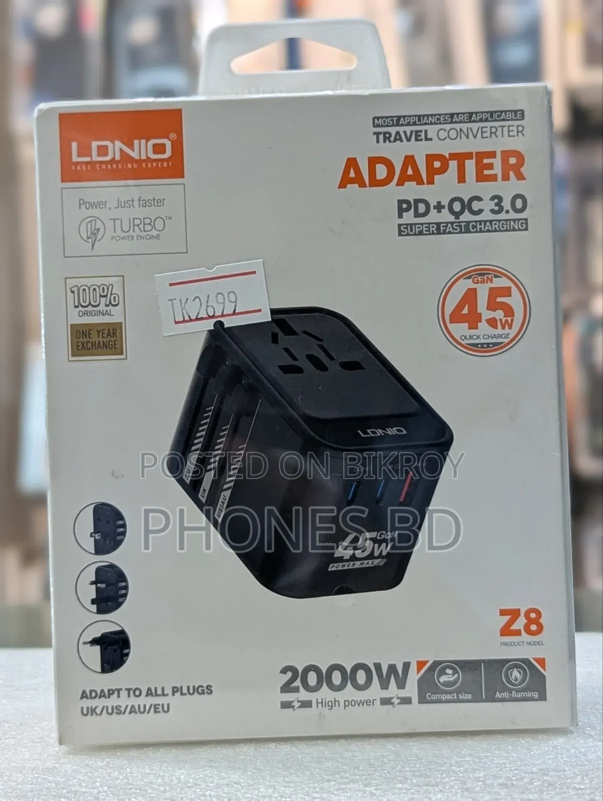 Ldnio Z8 45w GaN Travel Adapter