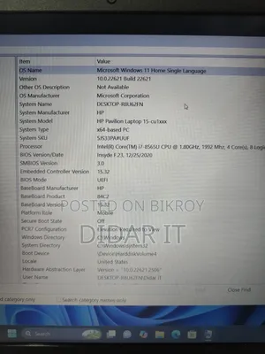 HP Pavilion 15-cs3063cl Laptop 8GB Intel Core i7 HDD+SSD 1T