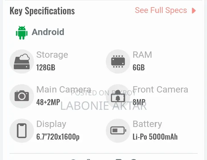Infinix Hot 50i 128 GB Silver