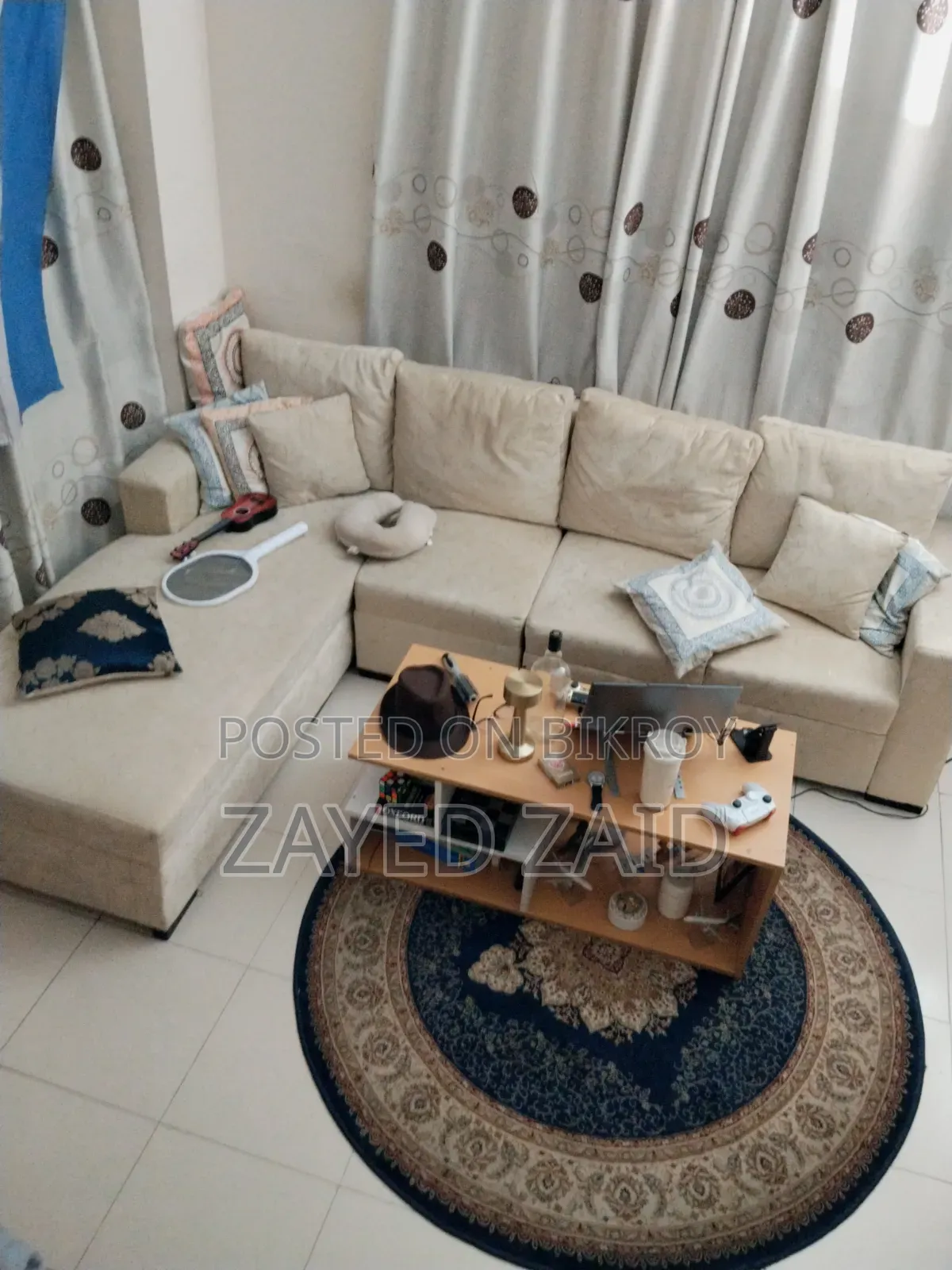 Luxury Living Room Combo: Premium L-shaped Sofa With Coffee Table
