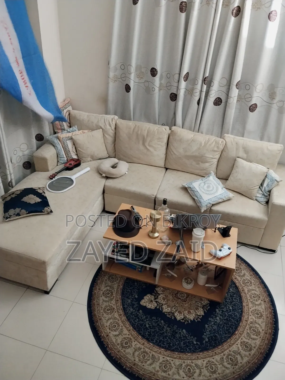Luxury Living Room Combo: Premium L-shaped Sofa With Coffee Table