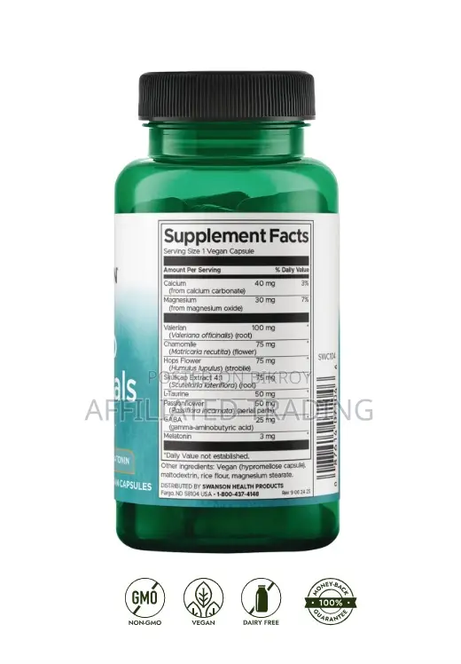 Swanson Sleep Essentials Includes Gaba Melatonin -60 Caps -Made in Usa