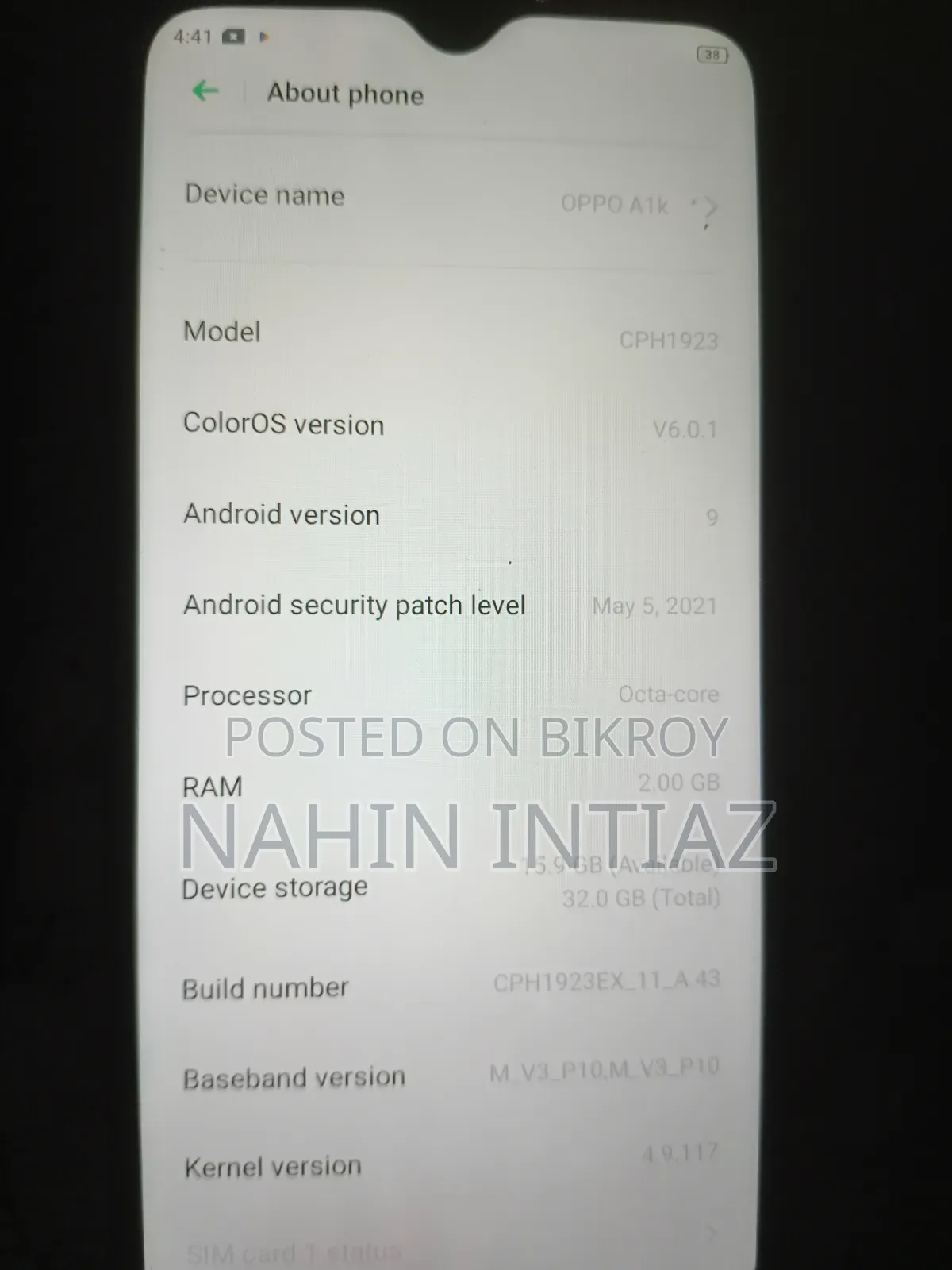 Oppo A1k 32 GB Black