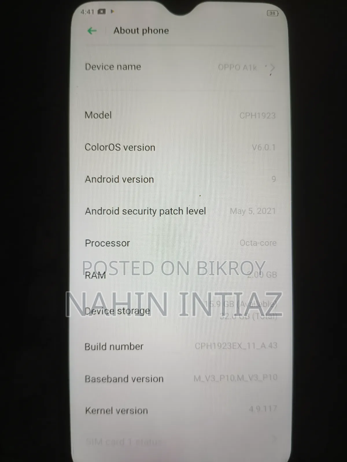 Oppo A1k 32 GB Black