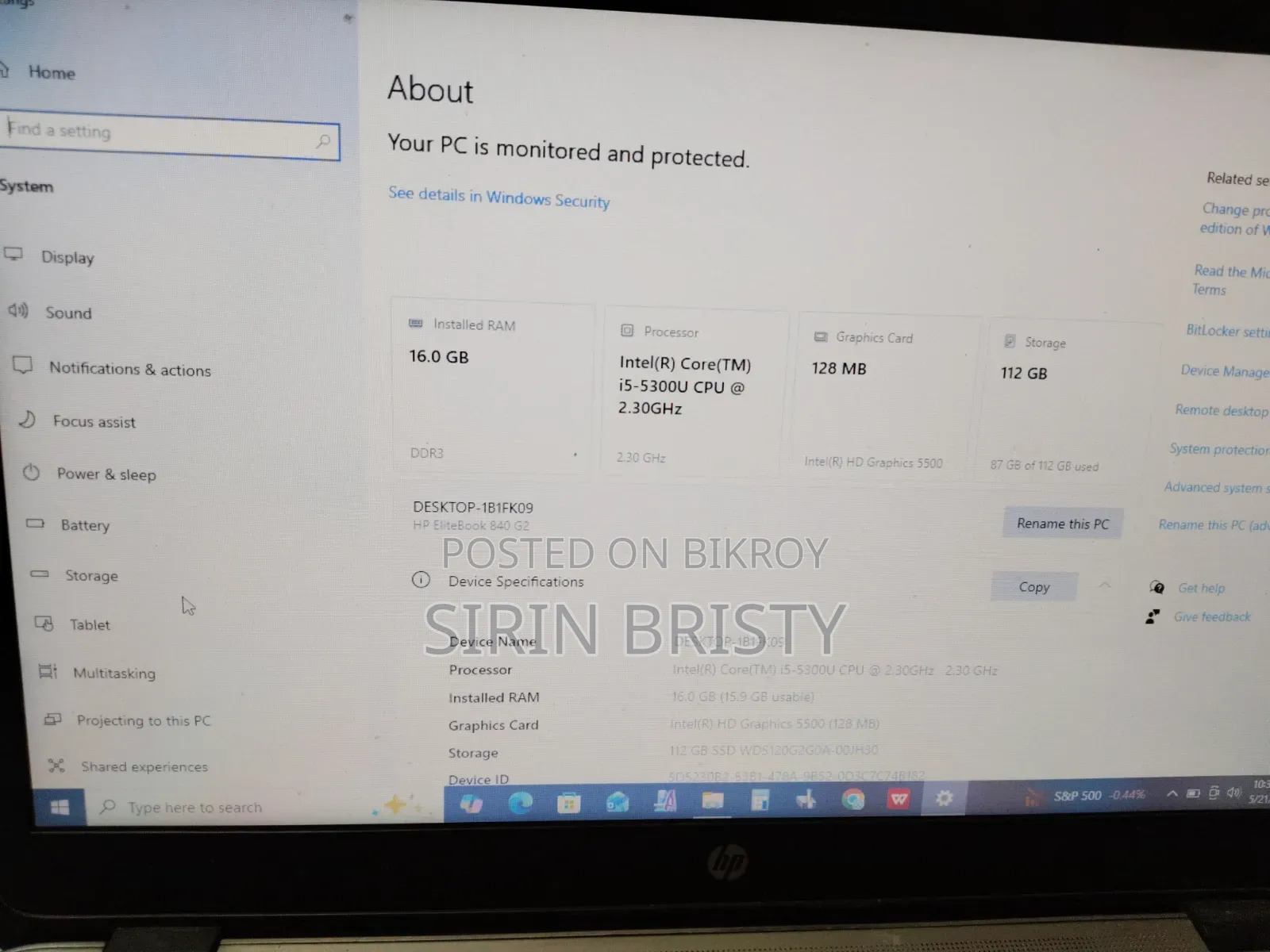 HP EliteBook 840 G2 Laptop 16GB Intel Core I5 128GB HDD