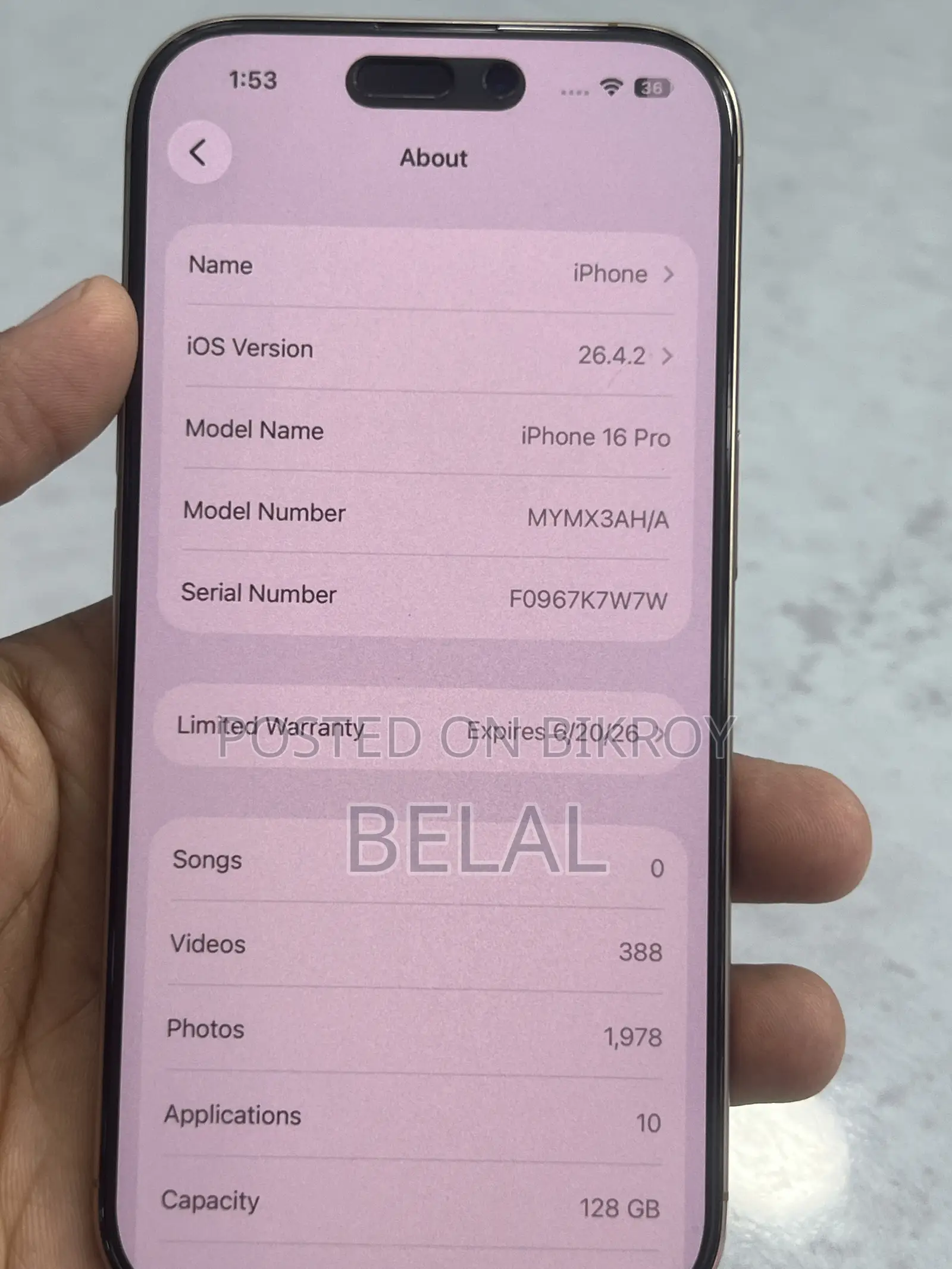 Apple iPhone 16 Pro 128 GB Gold