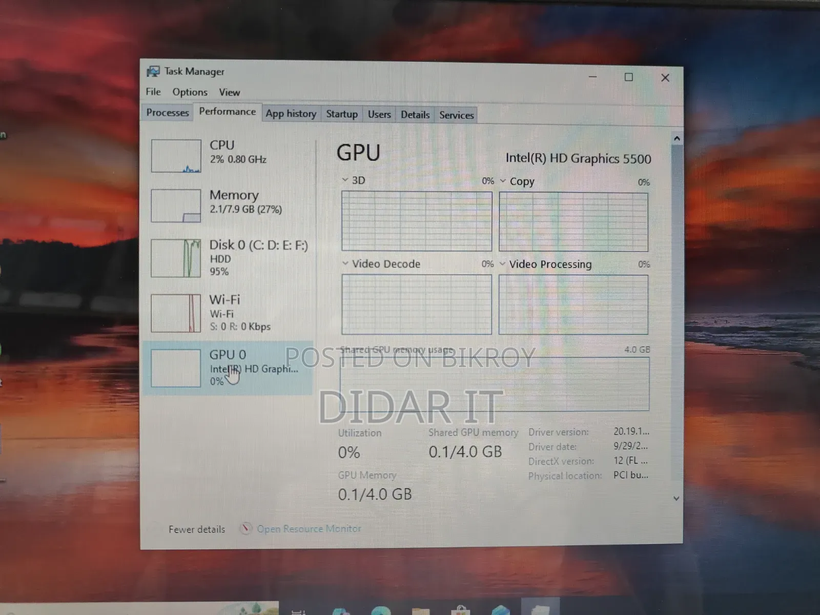 Laptop HP 8GB Intel Core I3 HDD 500GB