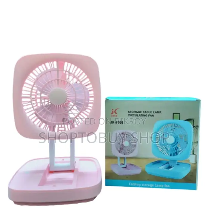 Jk-666 Foldable Rechargeable Fan With Light || Multifunction Fan