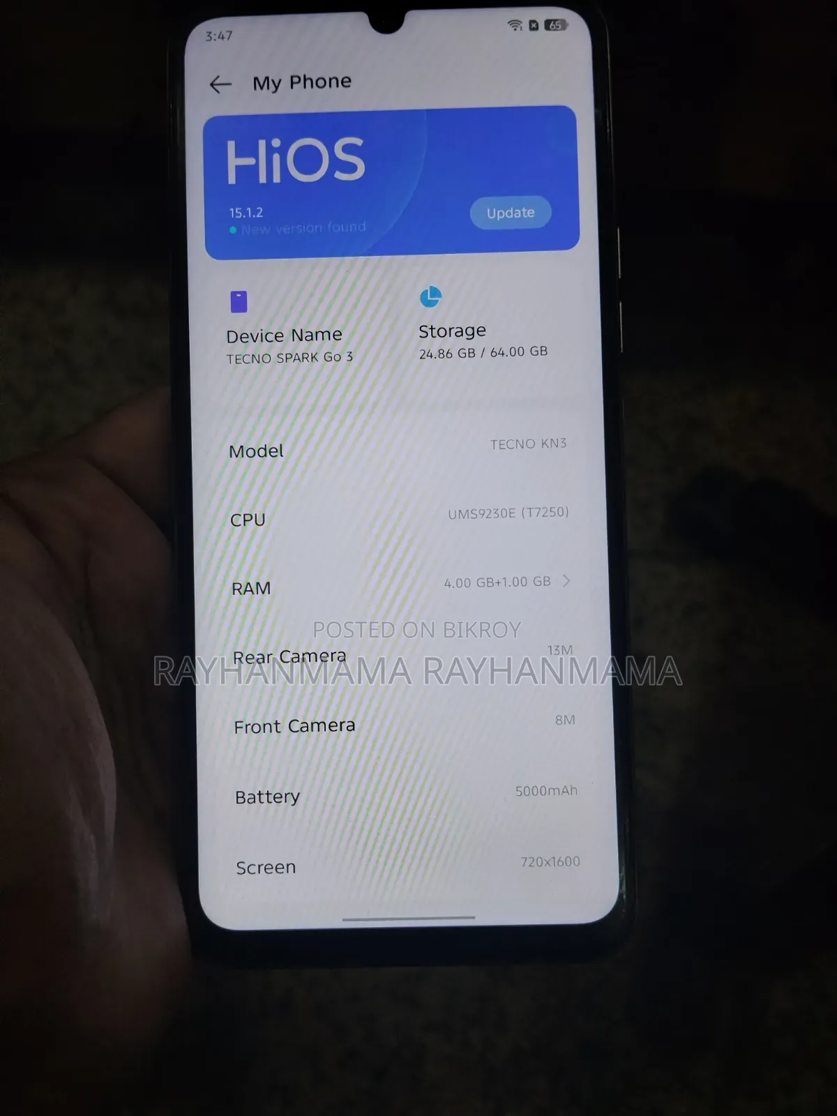 New Tecno 64 GB Gray