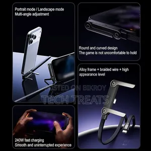 2-in-1 Invisible Holder Charger Cable, 65w Braided Fast Charging