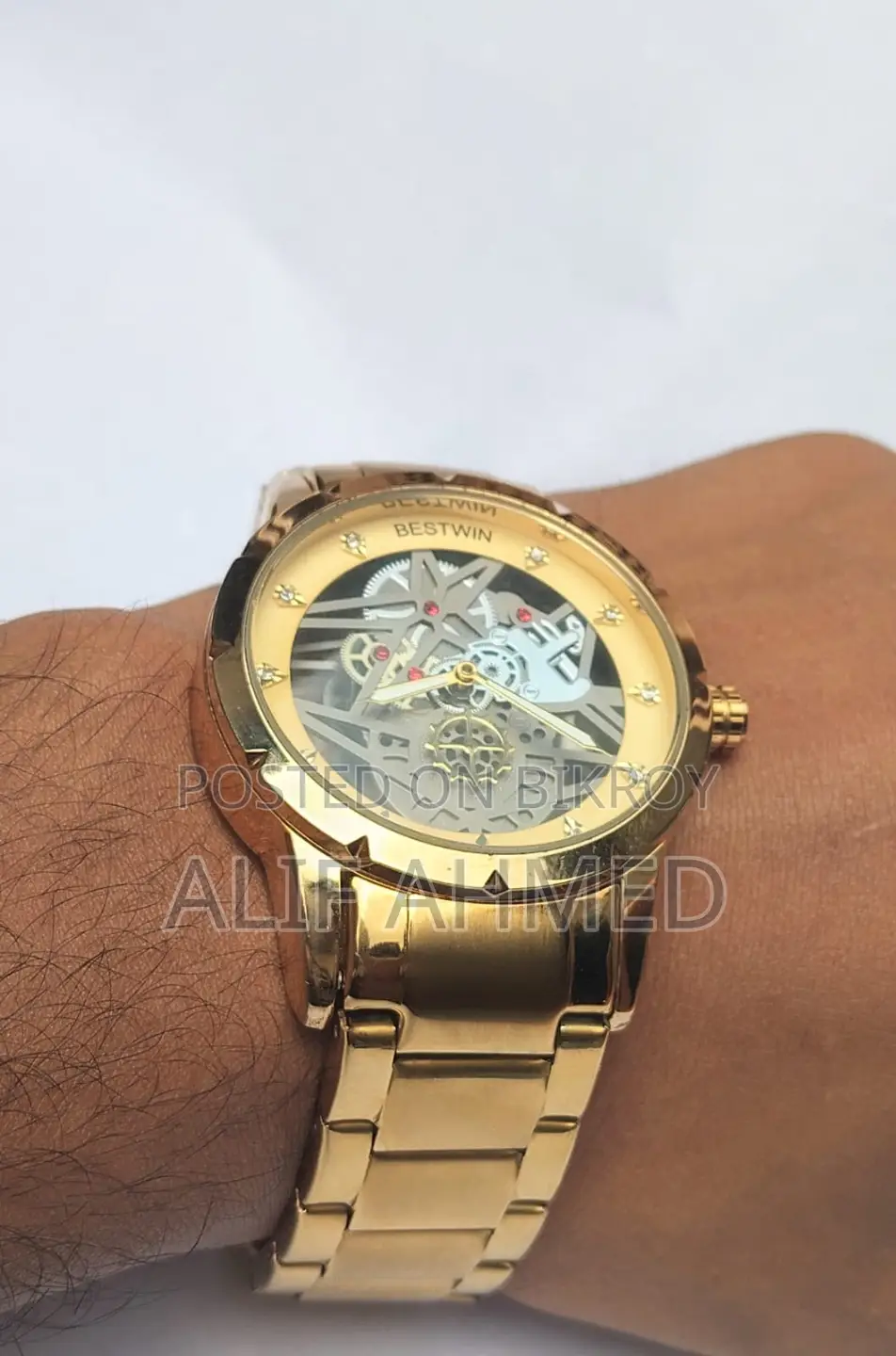 Bestwin (Bw937) Gold Skeleton Watch