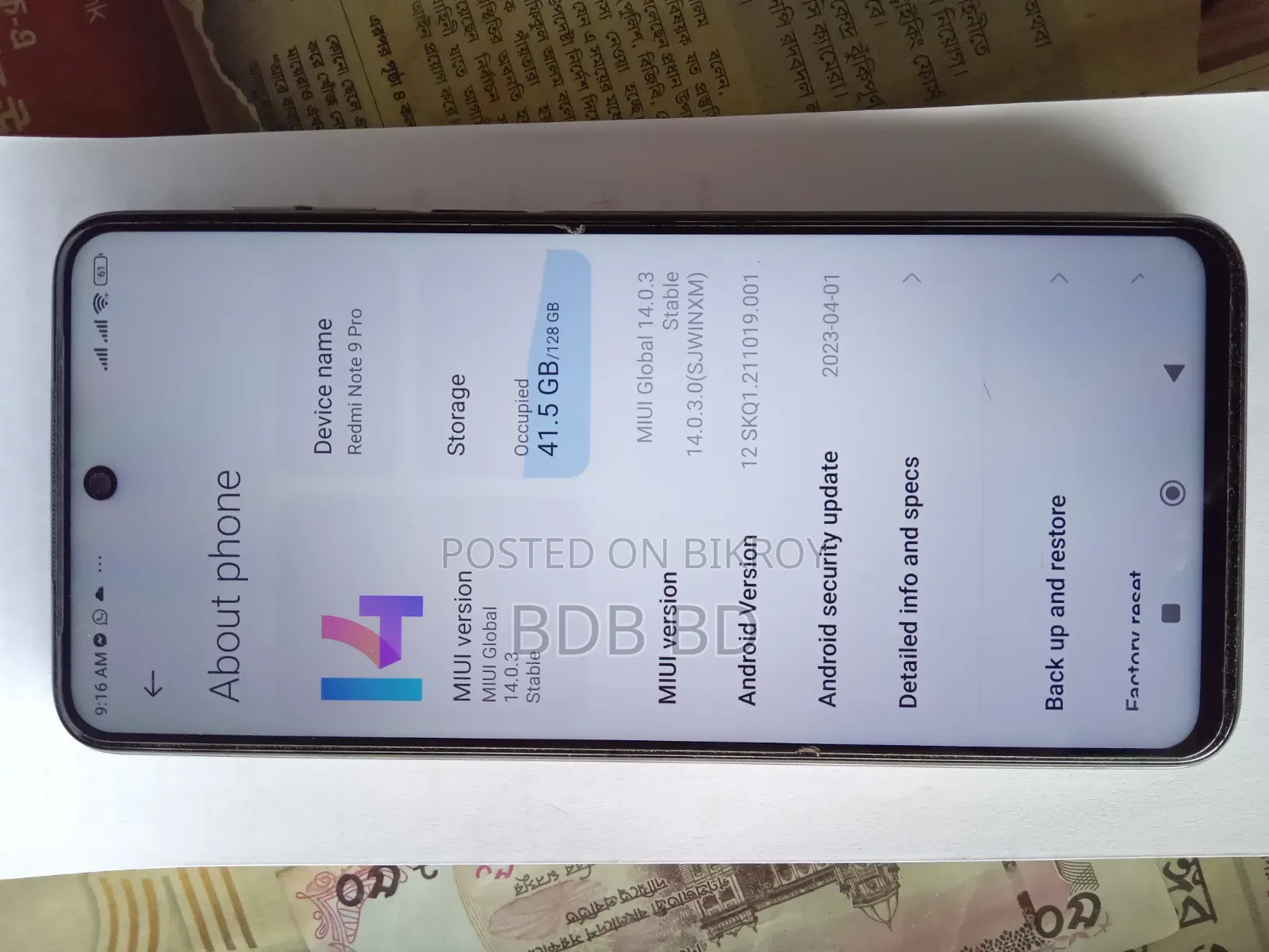 Xiaomi Redmi Note 9 Pro 64 GB Blue