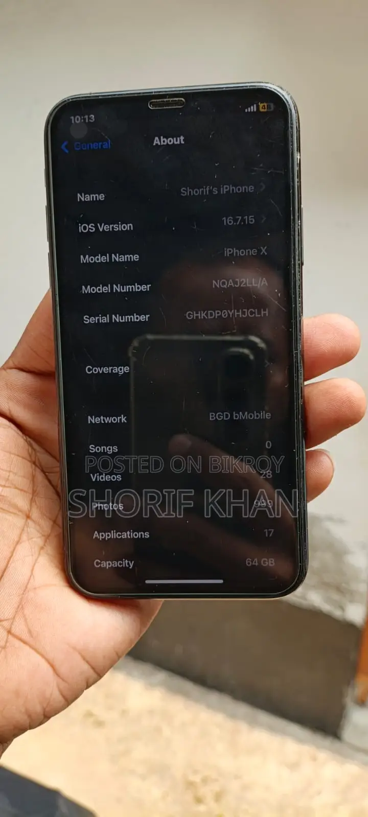 Apple iPhone X 64 GB Black