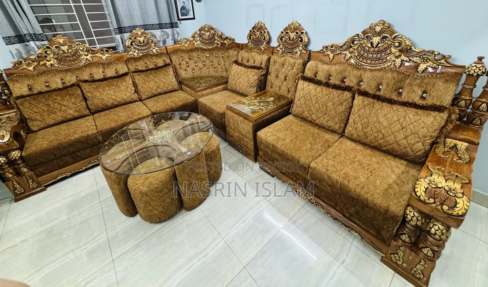 Shegun Wood Sofa