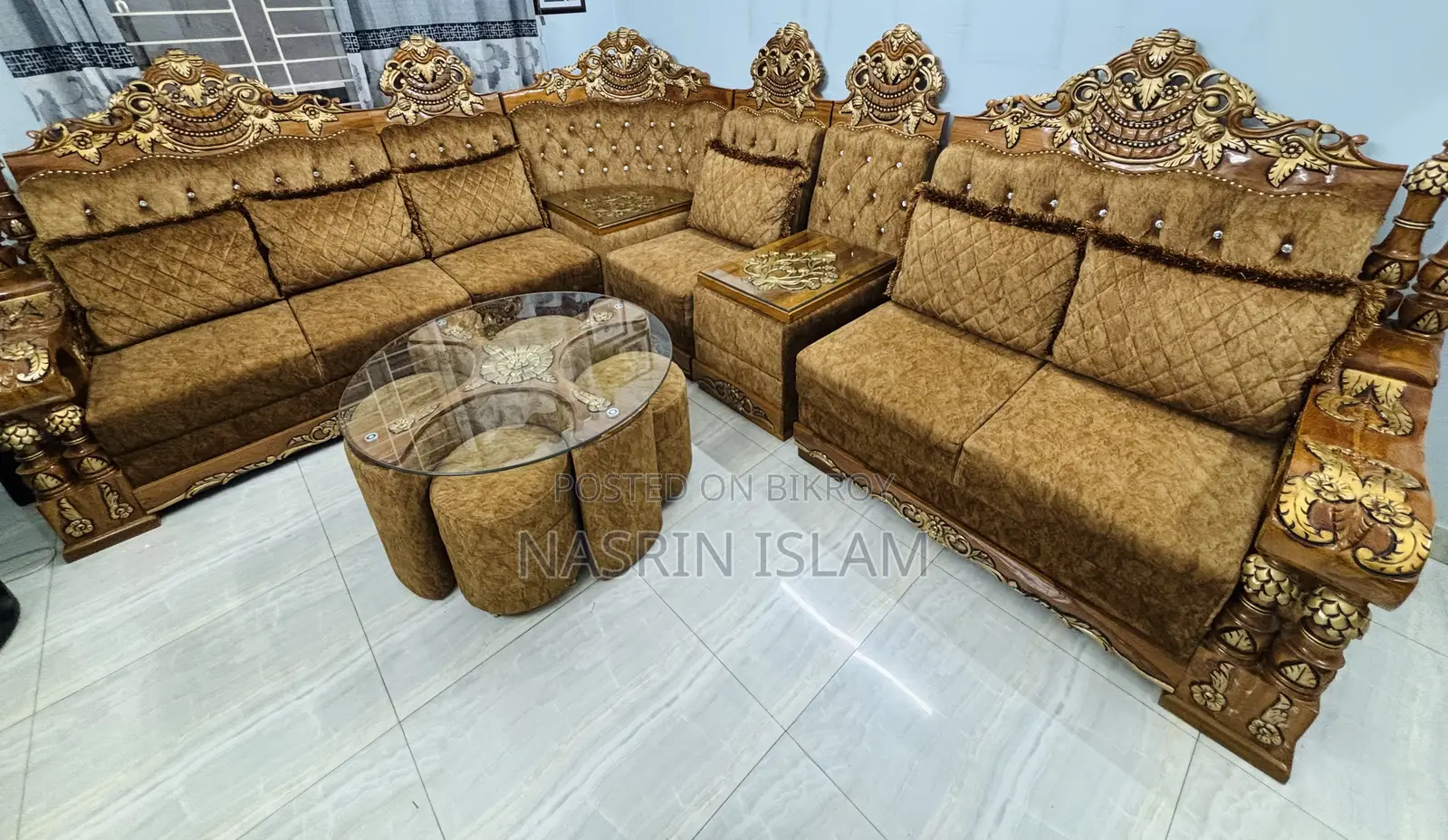 Shegun Wood Sofa