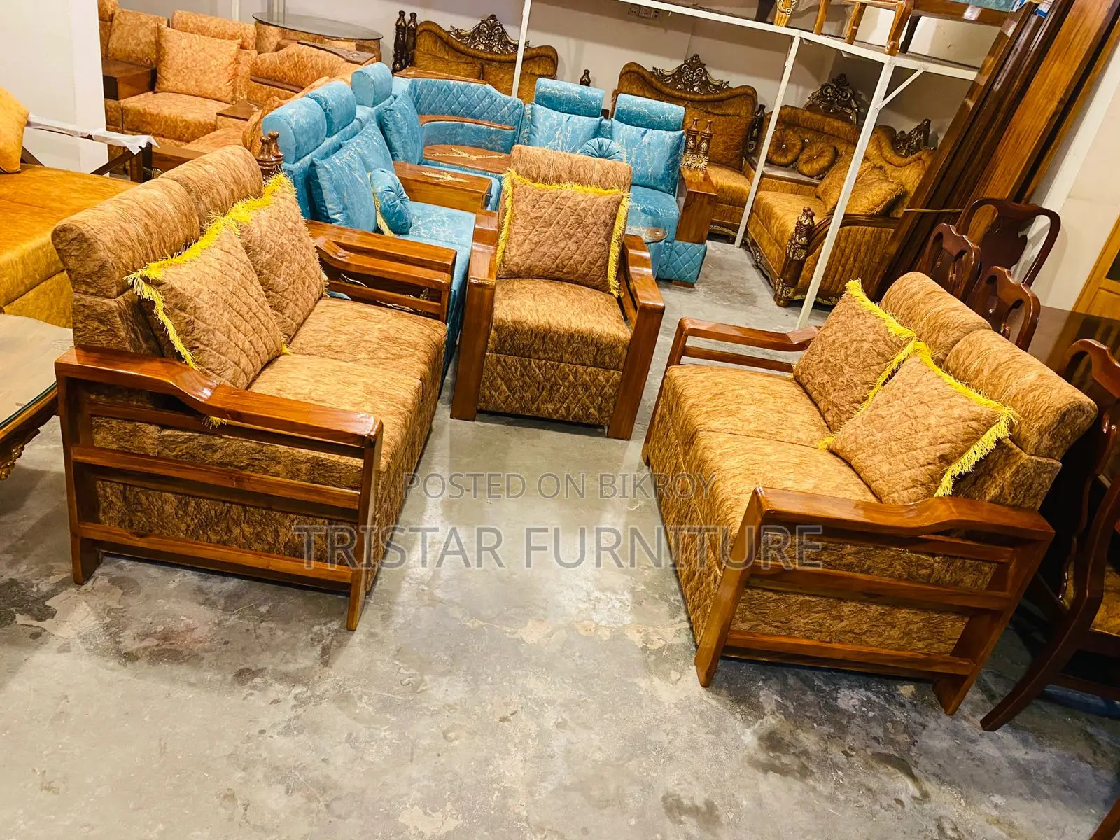 5 Seater Wooden Sofa Set