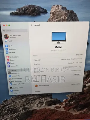 Desktop Computer Apple iMac 40GB Intel Core I5 SSHD (Hybrid) 1T