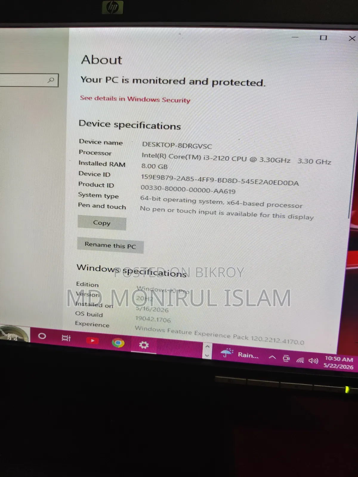Desktop Computer Asus 8GB Intel Core I3 HDD 500GB