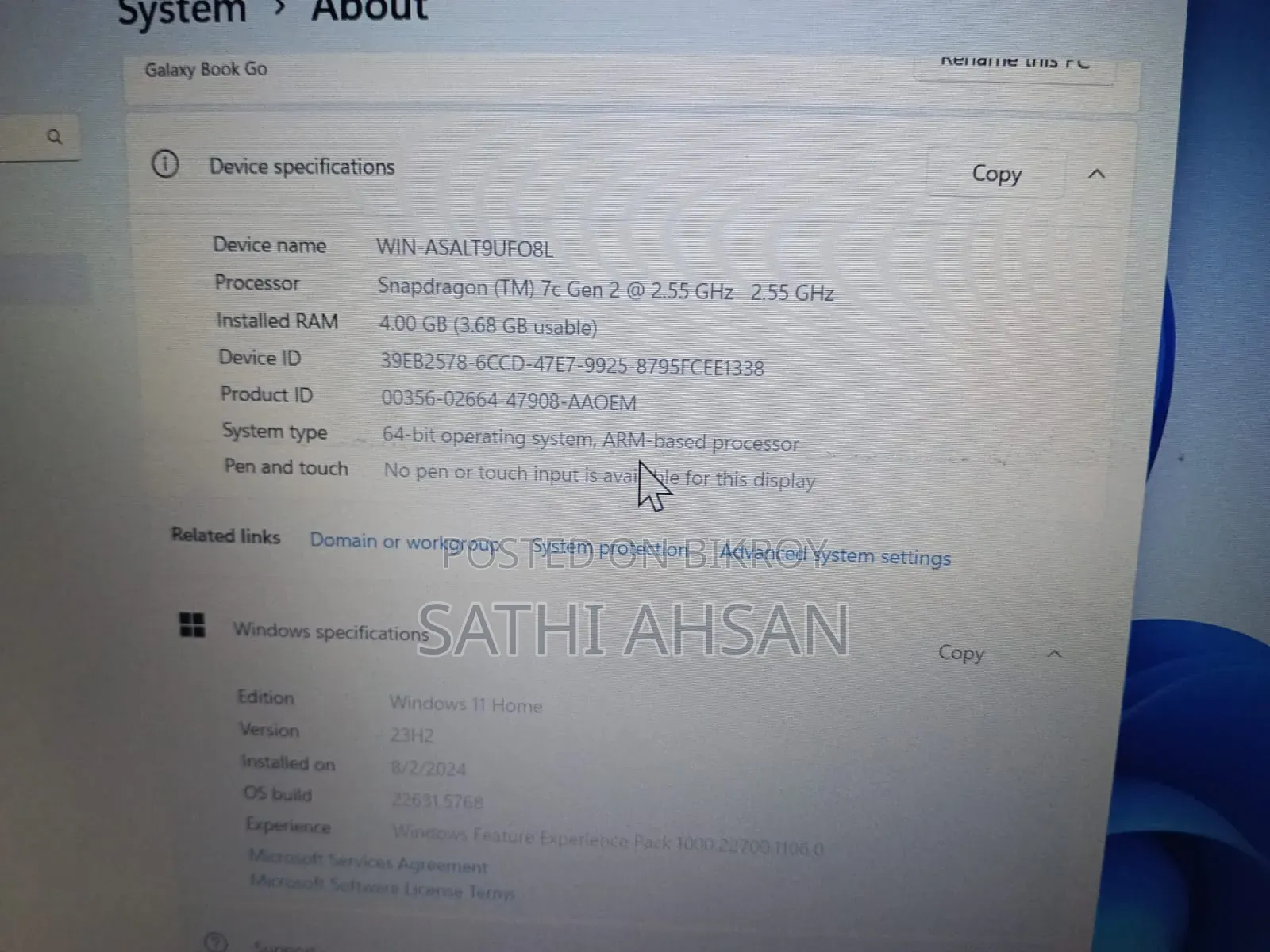 Laptop Samsung Galaxy Book4 4GB Nvidia HDD 16 GB