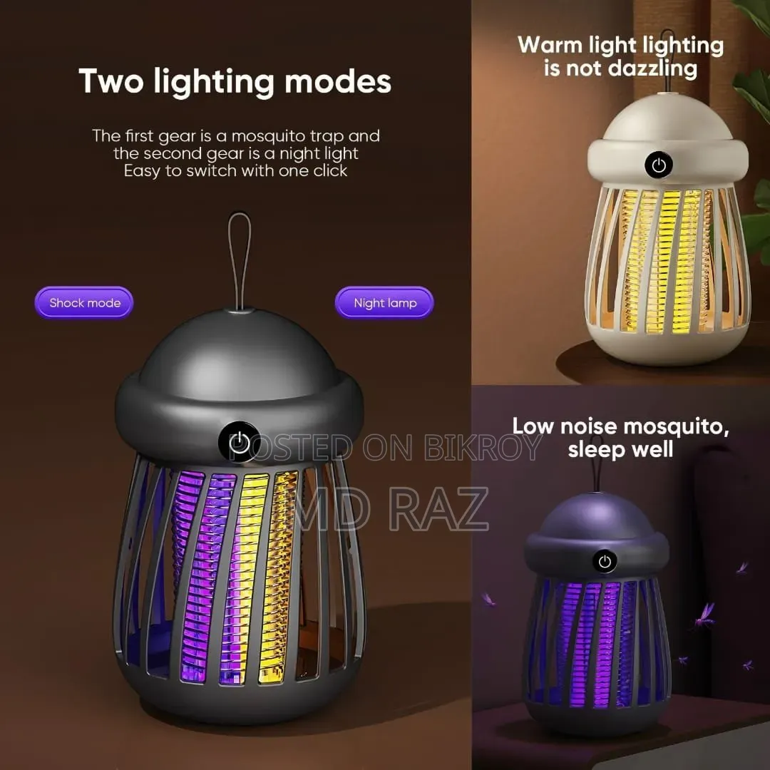 Portable USB Rechargeable Electric Shock Mosquito Killer Lamp