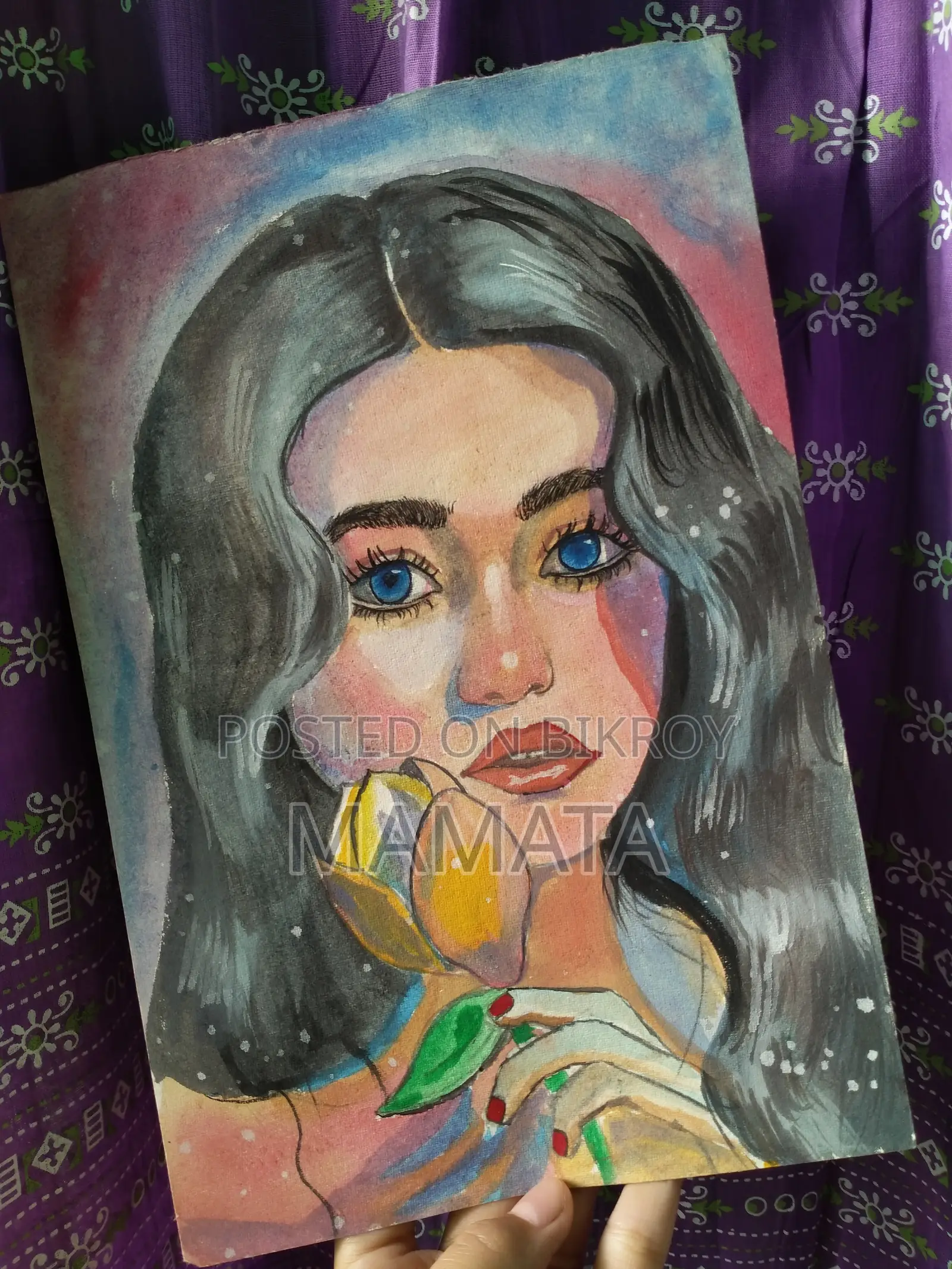 A Snow Girl With a Flower