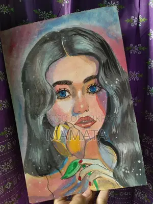 ফুলের সাথে একটি স্নো গার্ল