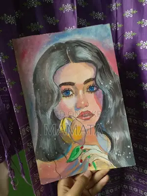 A Snow Girl With a Flower