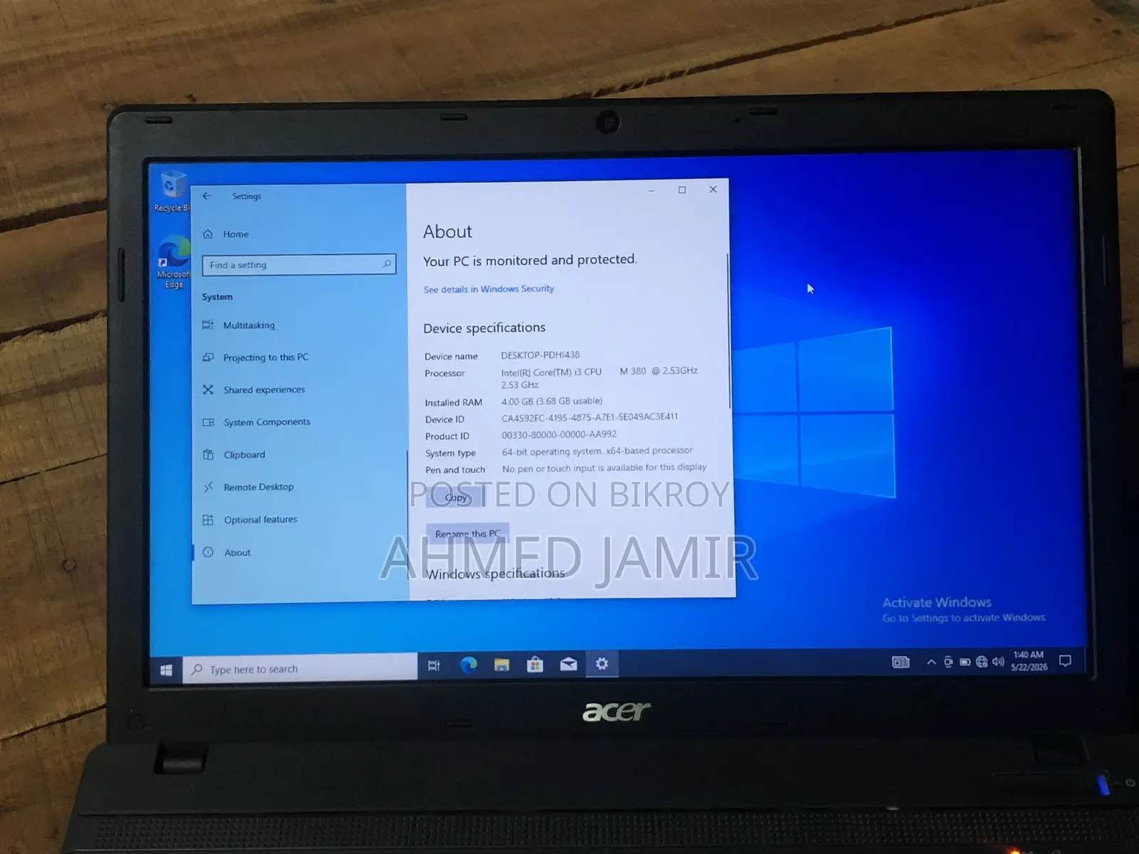 Laptop Acer TravelMate P455 M 4GB Intel Core I3 SSD 500GB