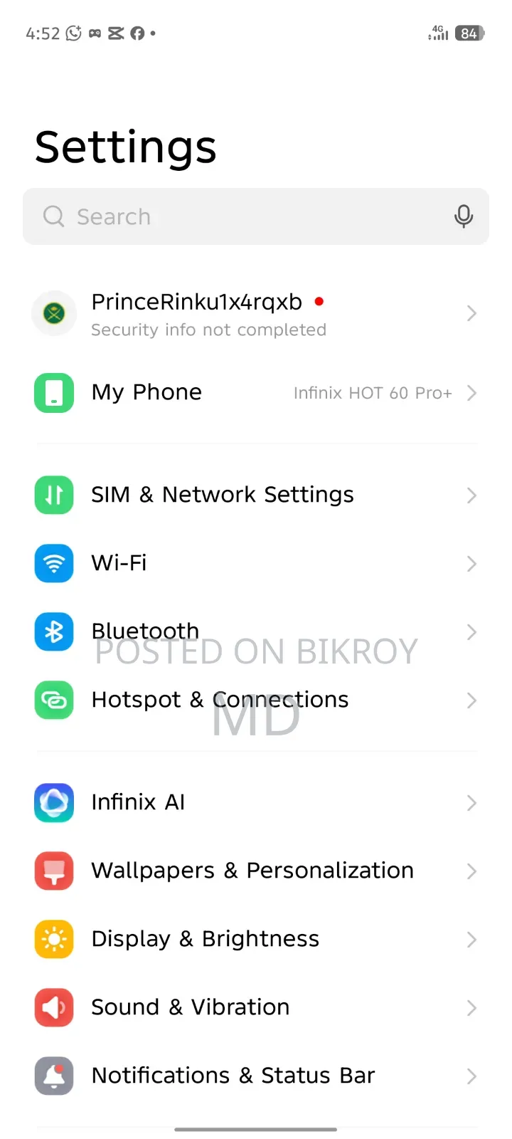 Infinix Hot 60 Pro+ 128 GB Black
