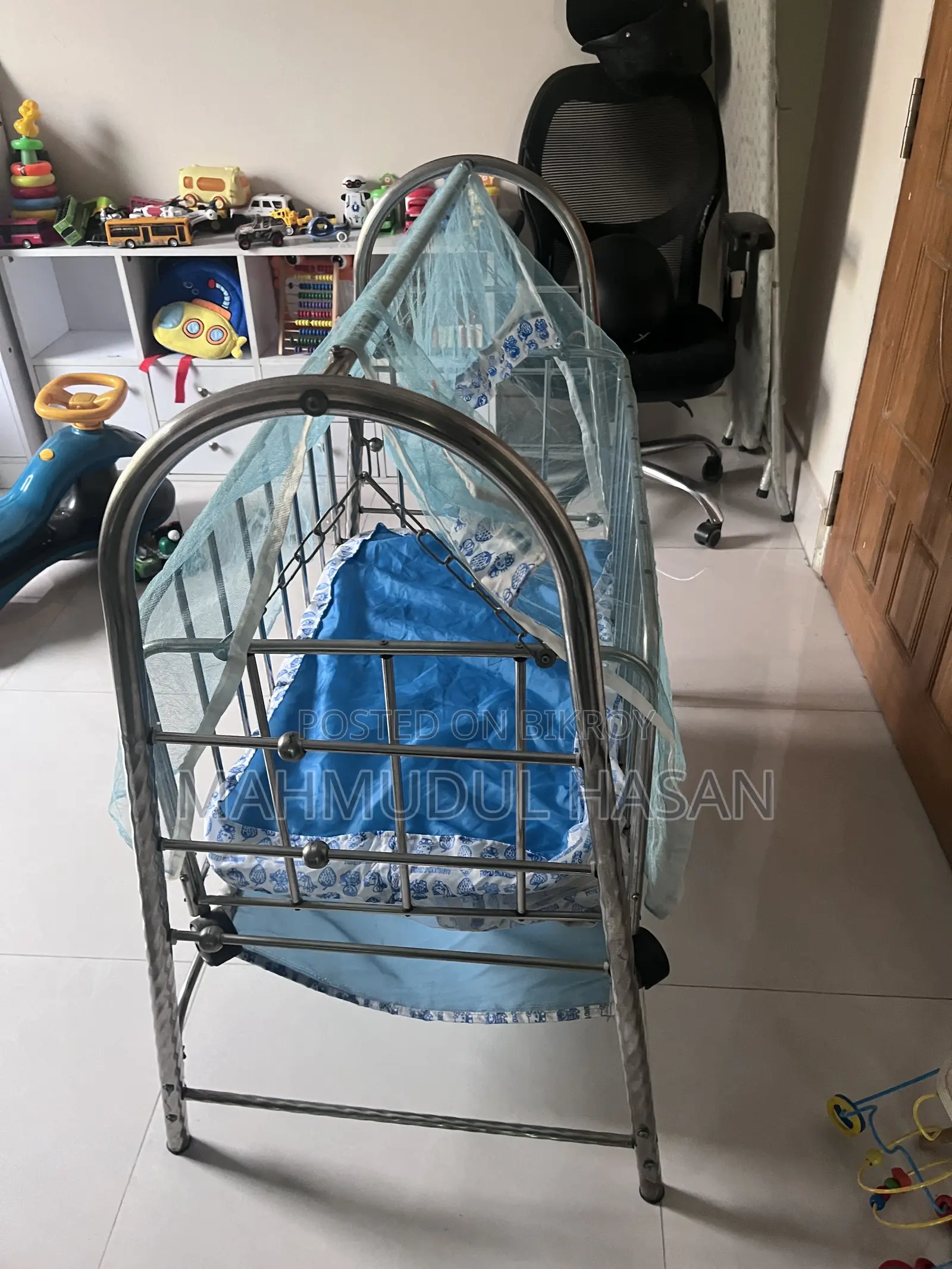 Baby Cradle Steel With Mosquito Net