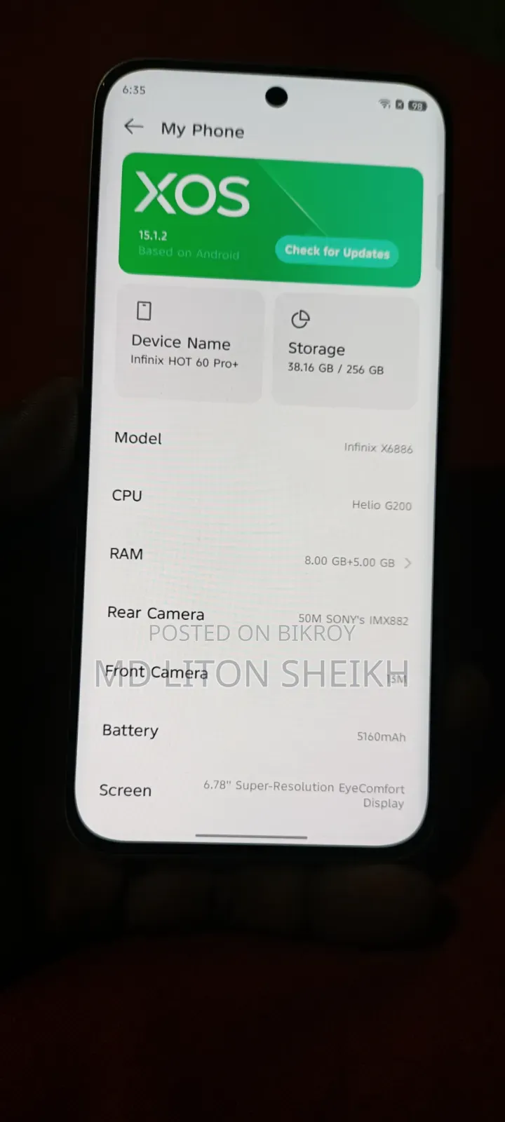 Infinix Hot 60 Pro+ 256 GB Silver
