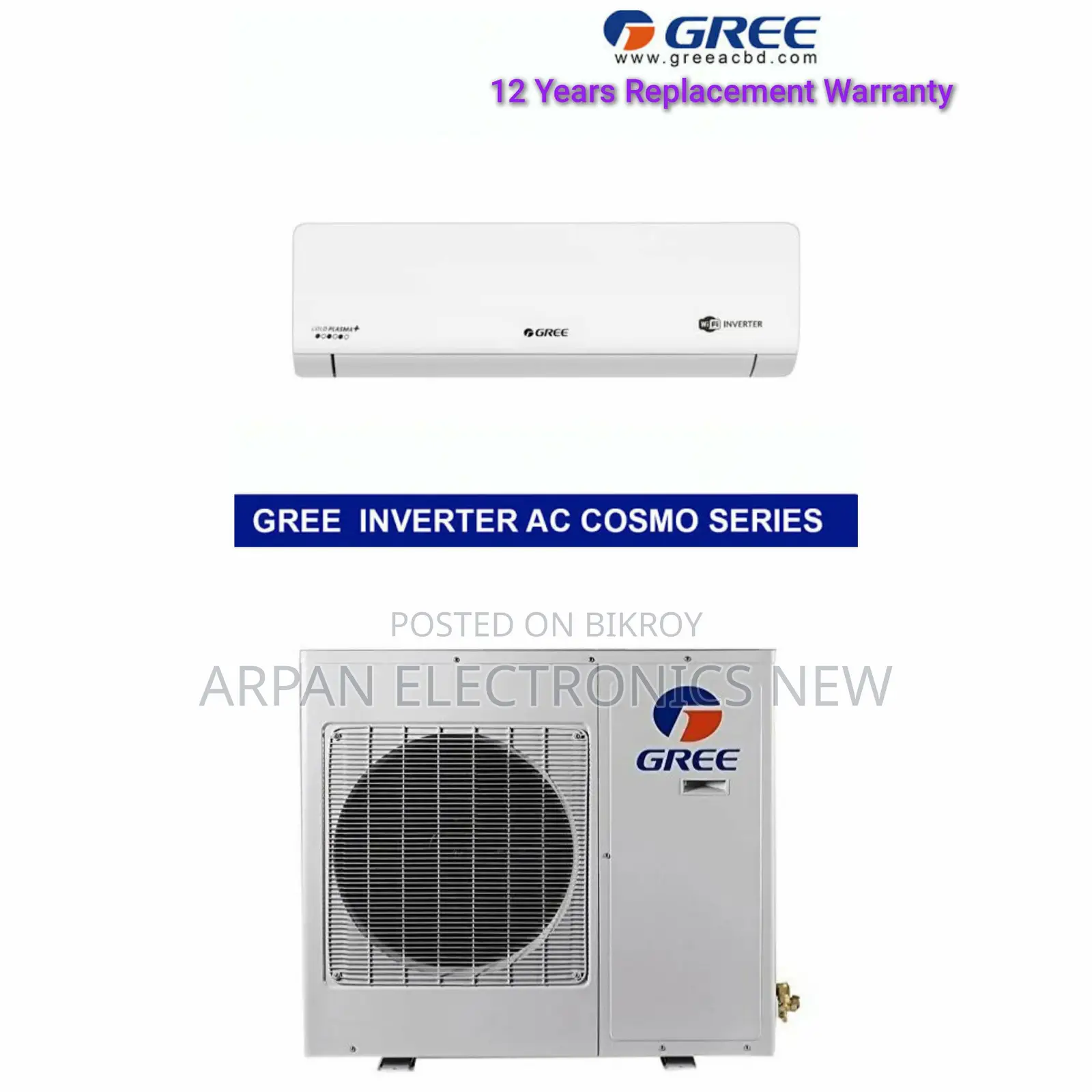 Gree Inverter 1.5 Ton AC Smart WiFi Control 12 Years Warranty