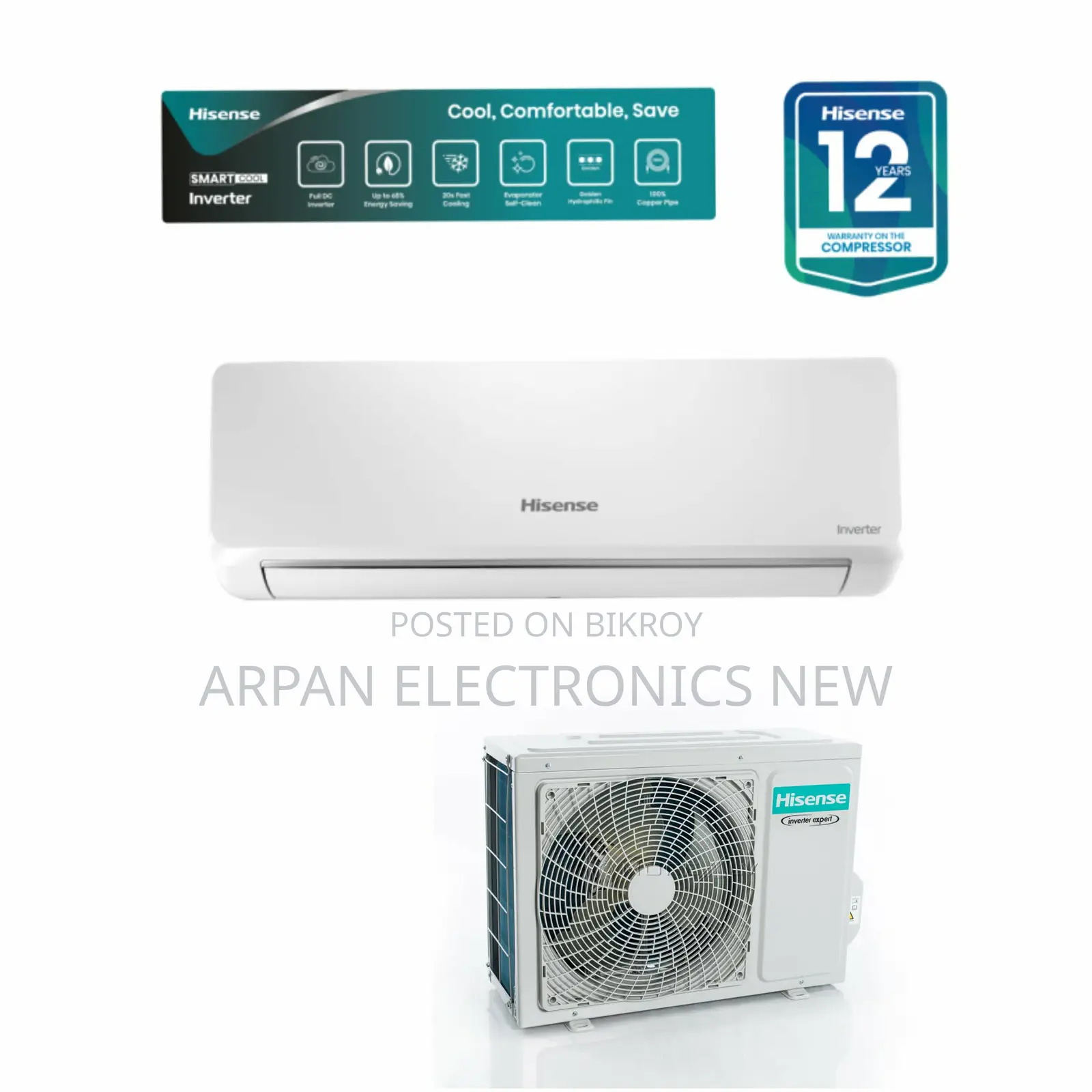 Hisense 1.5 Inverter AC 12 Years Warranty World-Class Air Conditioner