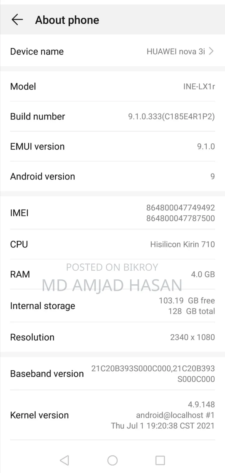 Huawei Nova 3i 128 GB Purple