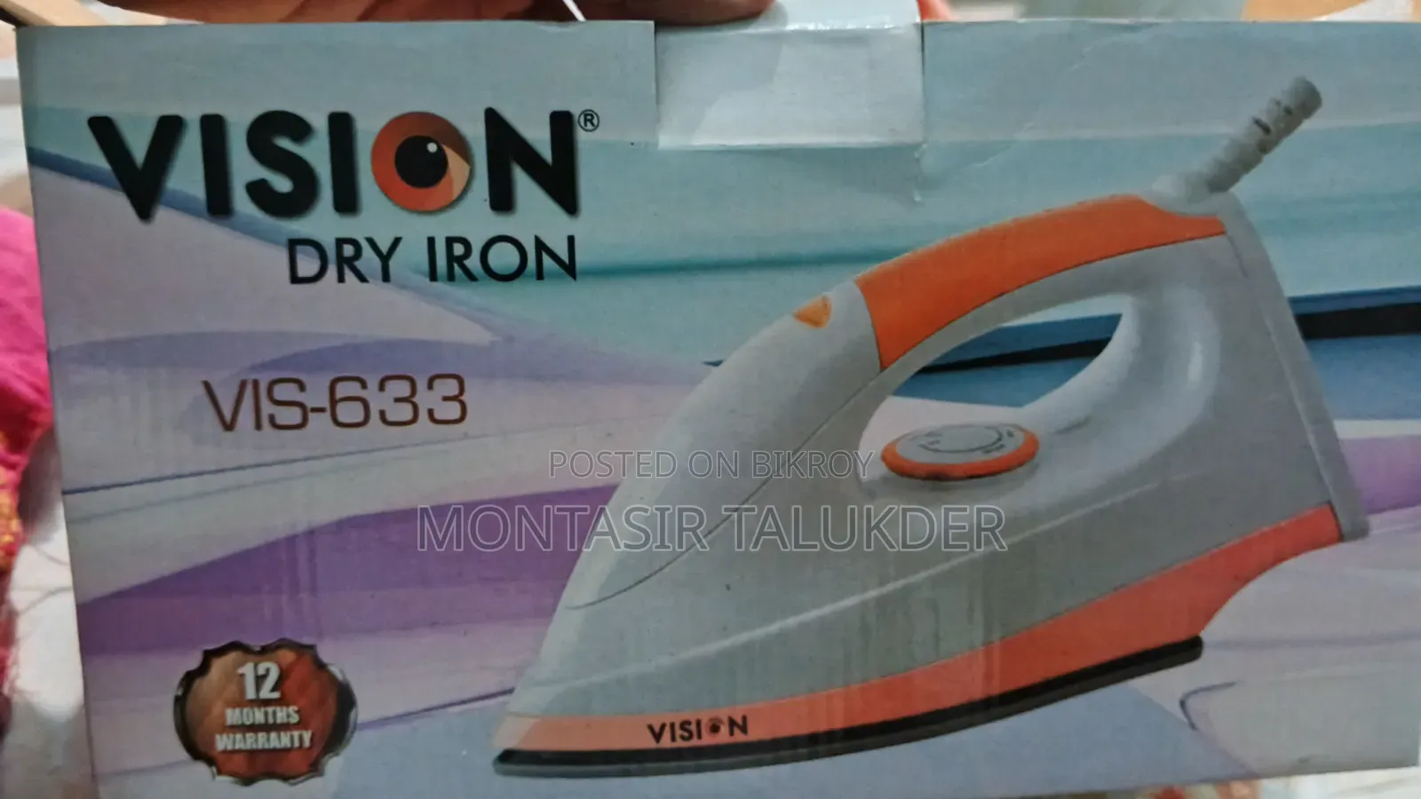 Vision Dry Iron VIS-633 with 12 months warranty