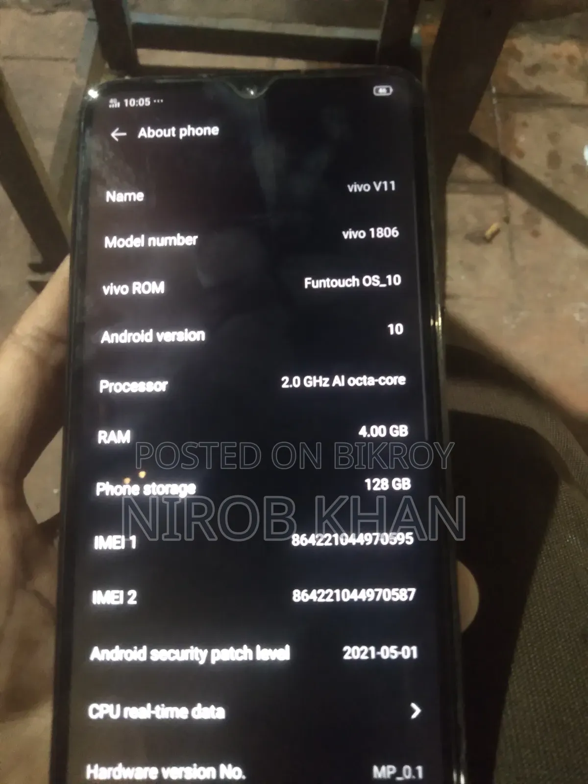 Vivo V11 64 GB Black