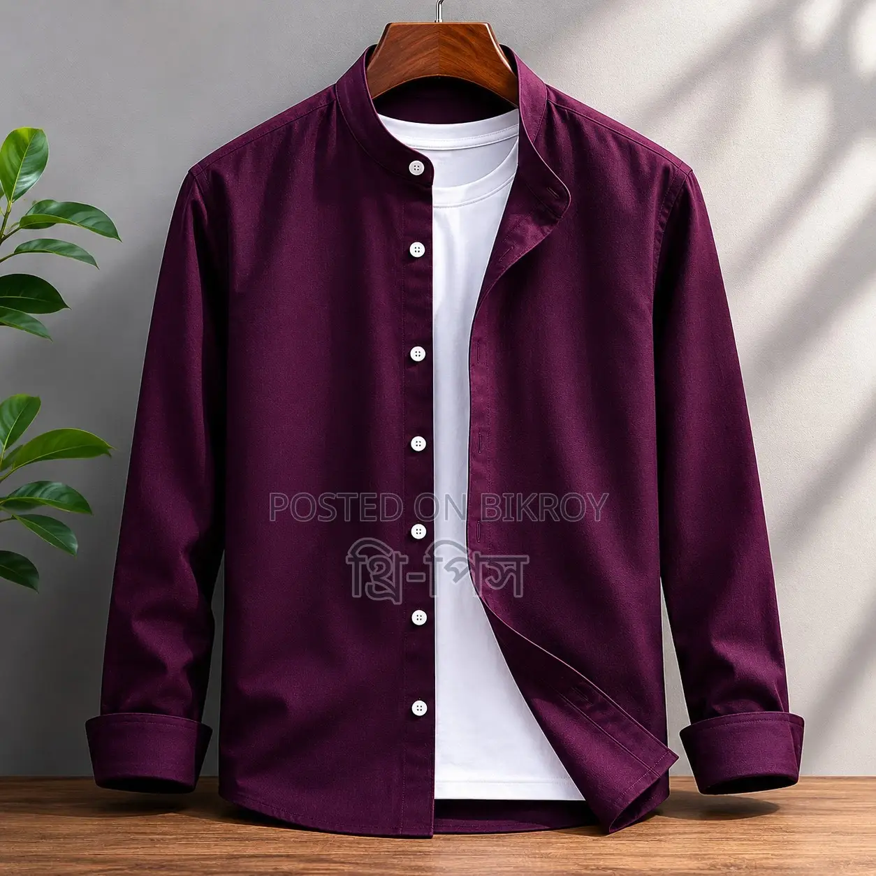 3 PCS Combo Men's Ban Collar Cotton Shirt-