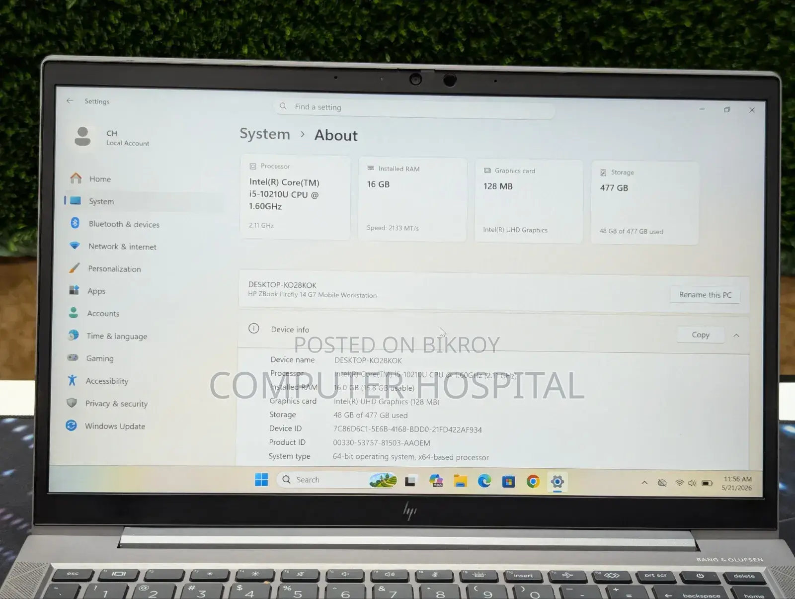 Laptop HP ZBook Firefly 14 G7 16GB Intel Core I5 SSD 512GB