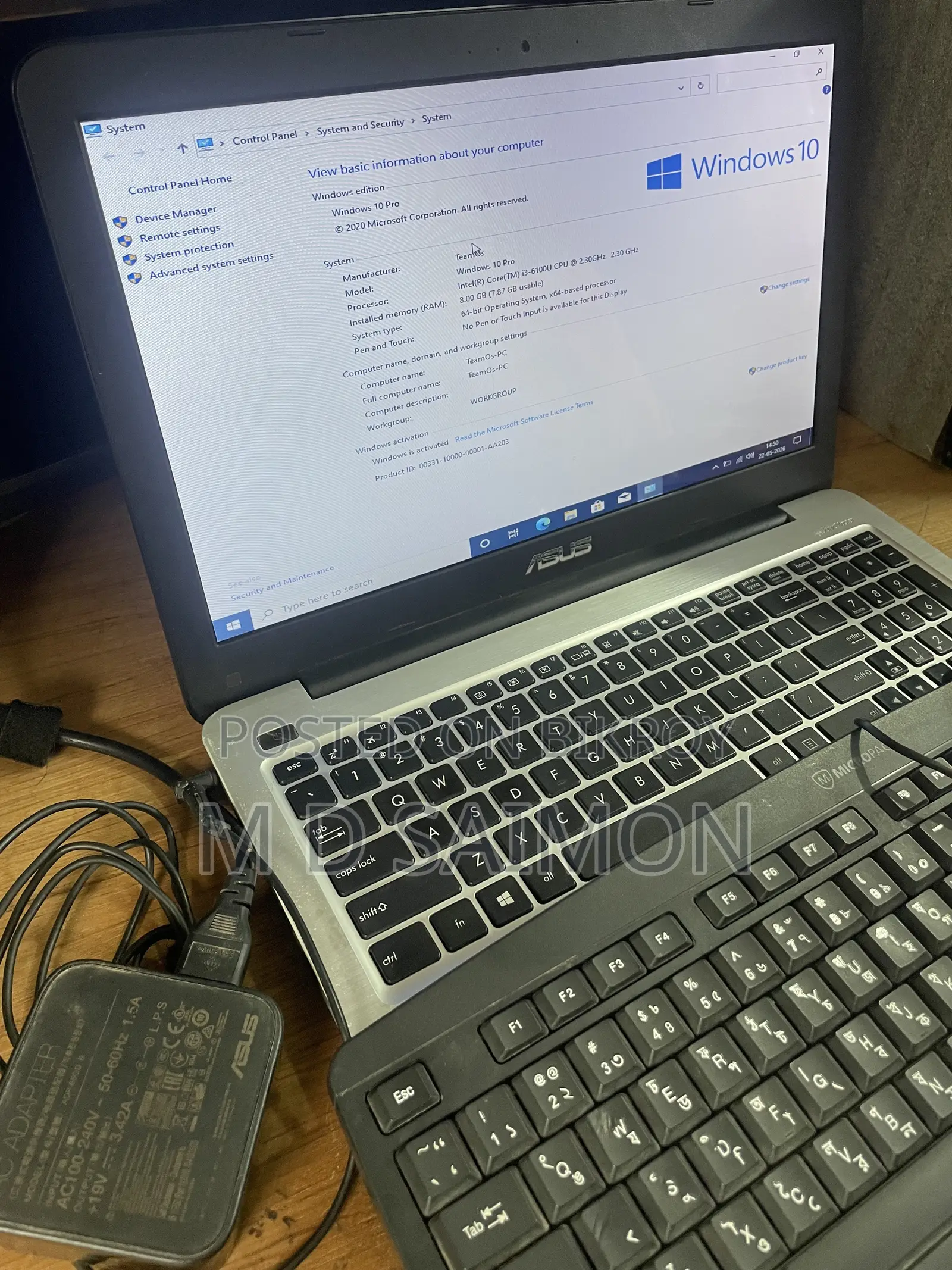 Laptop Asus 8GB Intel Core I3 SSD 256GB