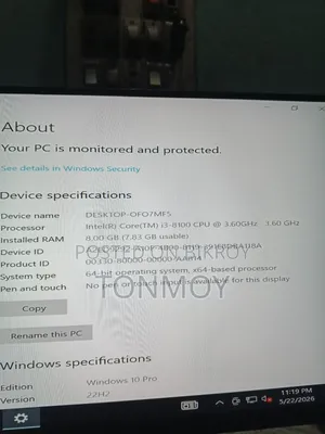 Desktop Computer 8GB Intel Core I3 SSD 128GB