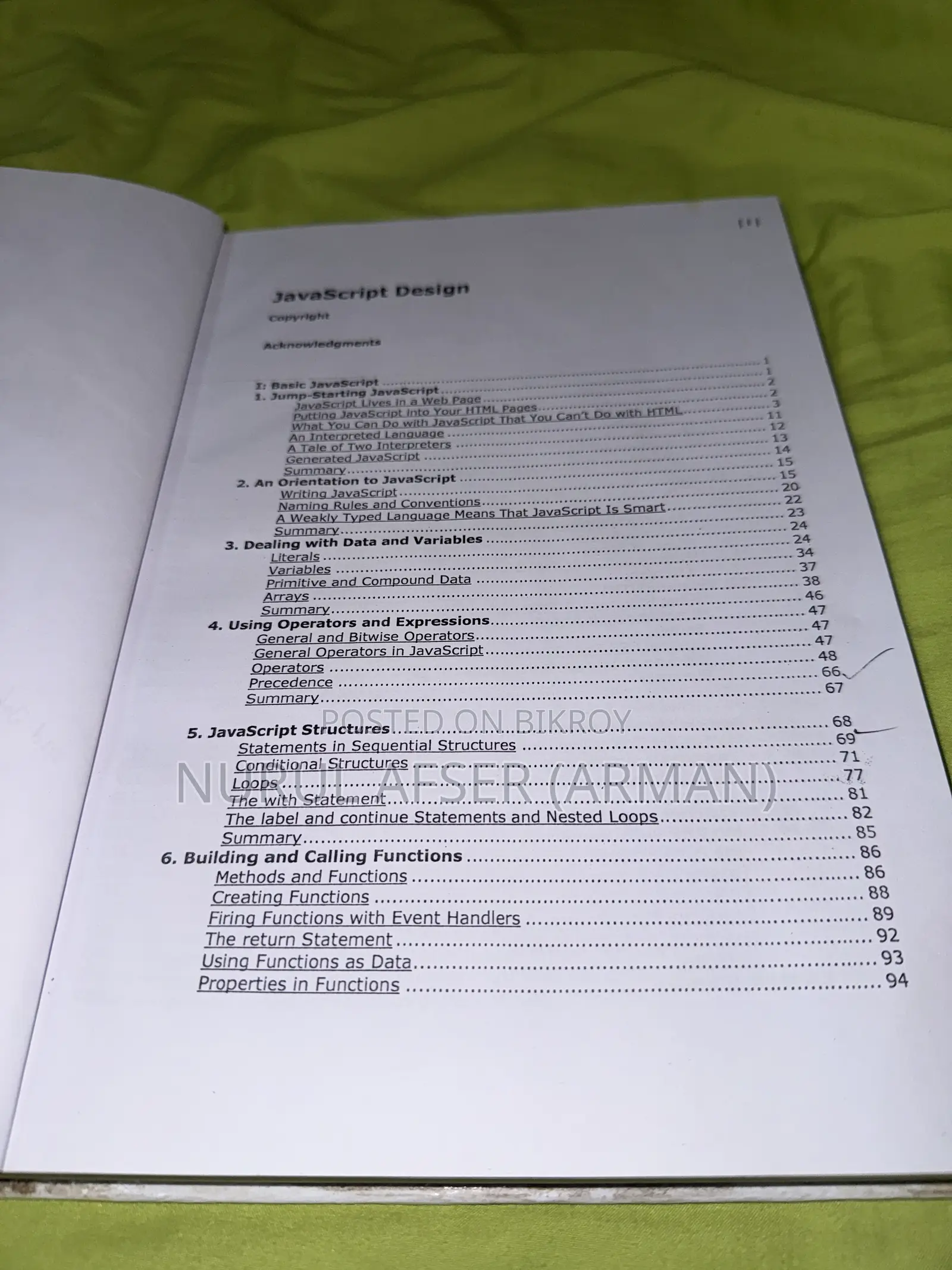 Java Script Book For Sale