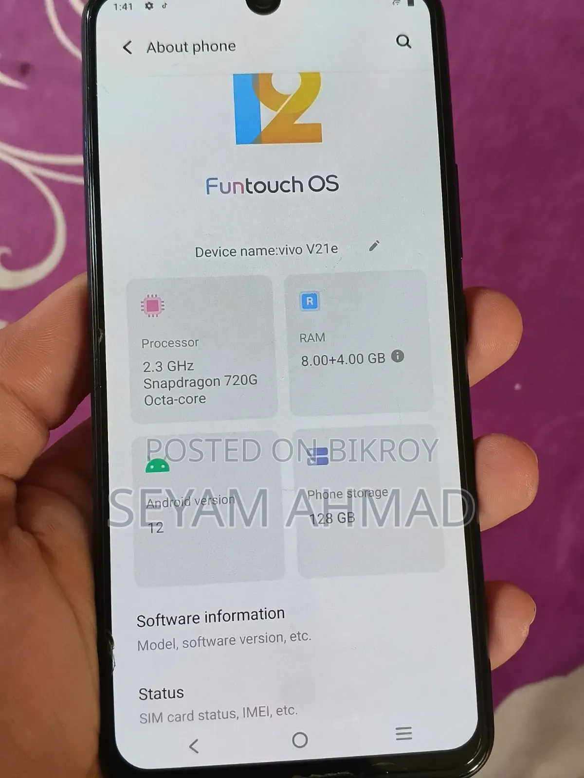 Vivo V21e 128 GB Rose Gold