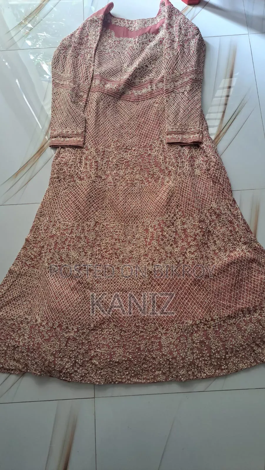 Party Gown Long 54/55 Hobe Dusty Pink Colour. Body Free Size.