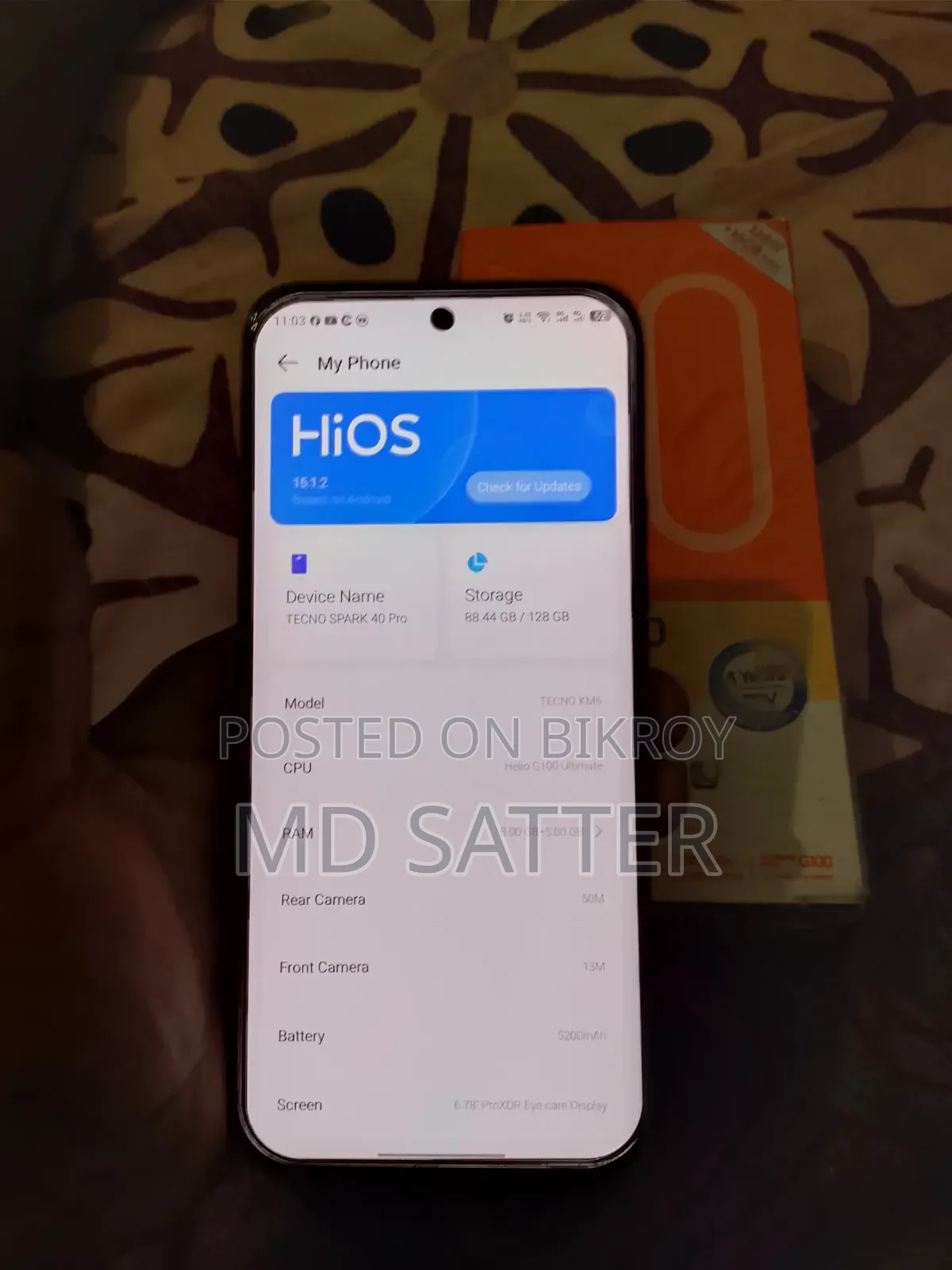 Tecno Spark 40 Pro 128 GB Black