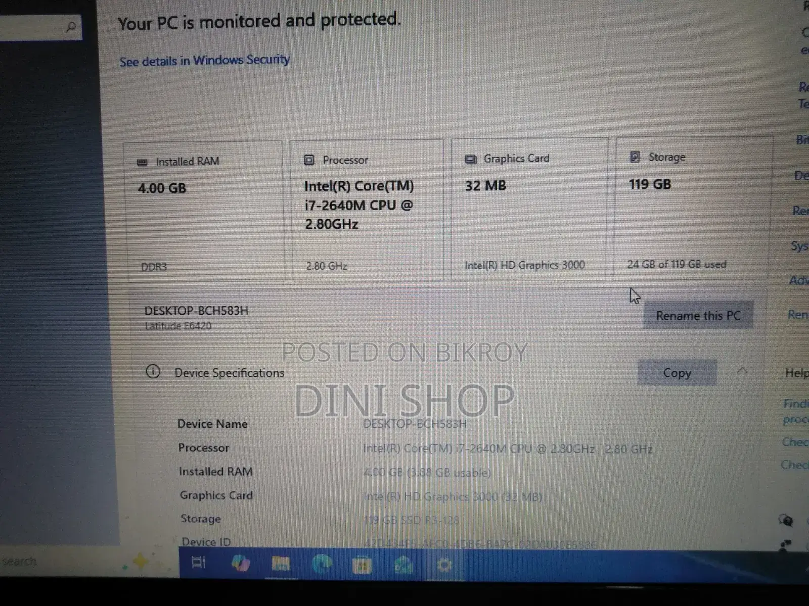 Laptop Dell Latitude E6420 4GB Intel Core I7 SSHD (Hybrid) 128GB
