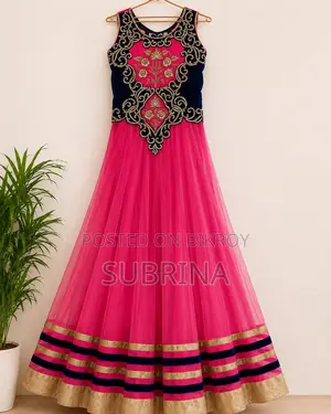 Elegant Pink Net Anarkali