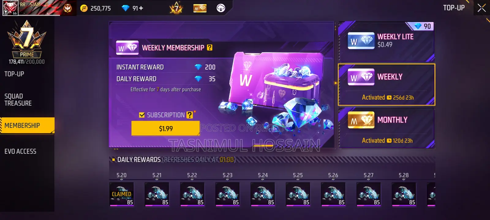Free Fire Account